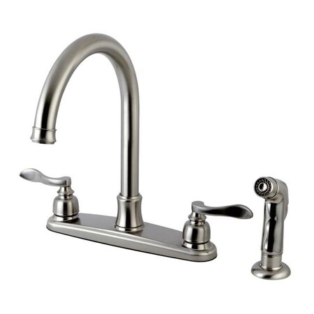 Kingston Brass Kingston Brass FB7798NFLSP 8 in. NuWave French Centerset Kitchen Faucet; Satin Nickel FB7798NFLSP